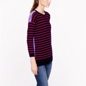 J Crew Striped Colorblocked Merino Sweater